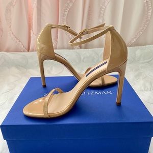 Stuart Weitzman Nudistsong Beige Patent Leather